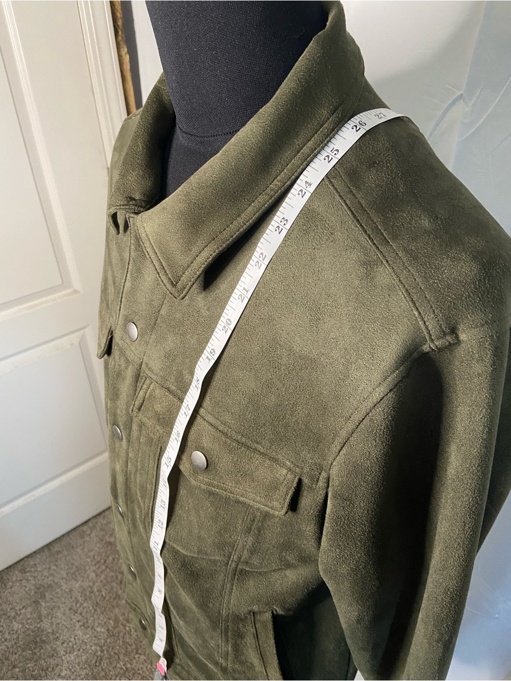 Goodfellow & Co Olive Suede Snap-Front Jacket - Picture 3 of 5